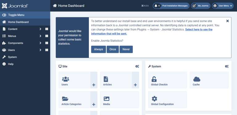 Ease of Use review of Joomla
