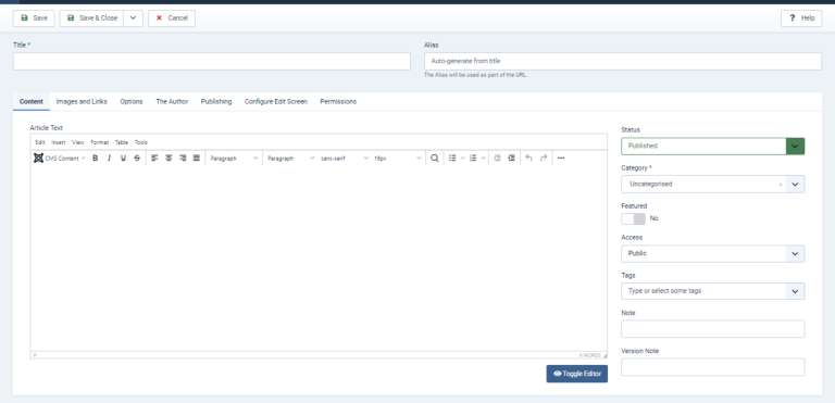 Content Manager review of Joomla
