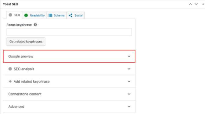 Yoast SEO Google Preview