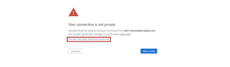 Error in Chrome