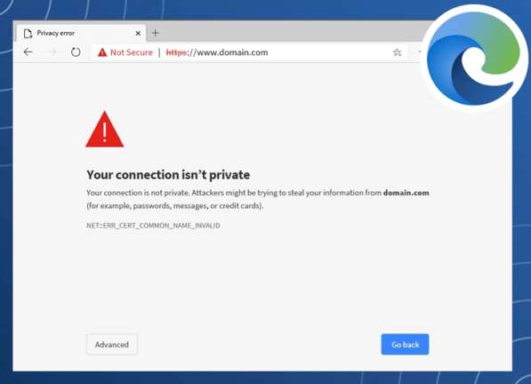 Error in Microsoft Edge