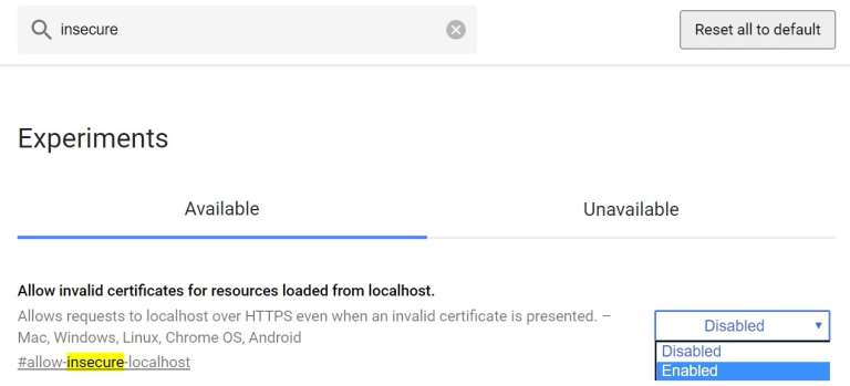 Disable Chrome checking SSL certificates