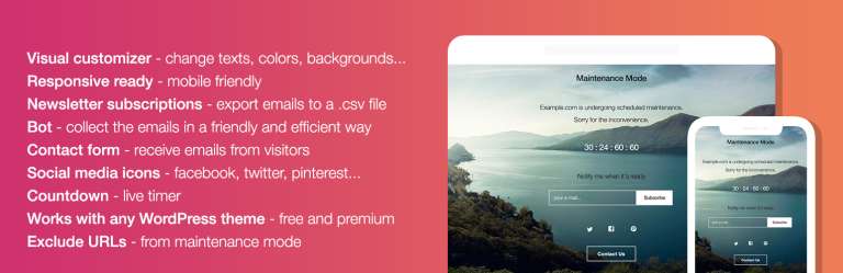 Wp maintenance mode plugin