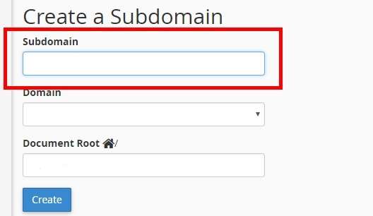 create a subdomain