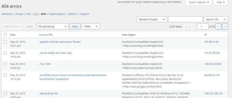 Fix Broken Link using a redirection plugin