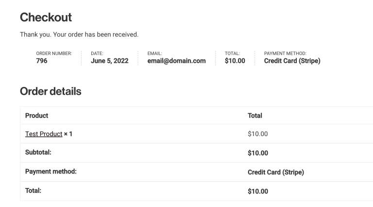 test checkout screen