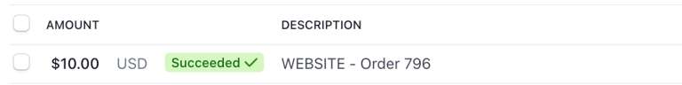 successful test payment.