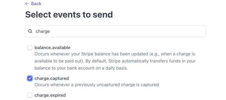 Select 'charge.captured