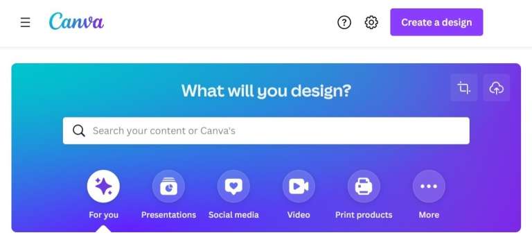 Canva Homepage
