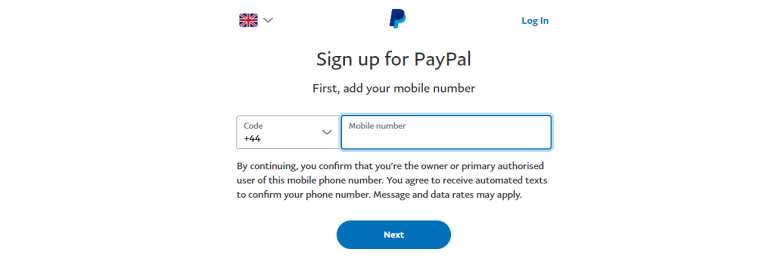Paypal Signup