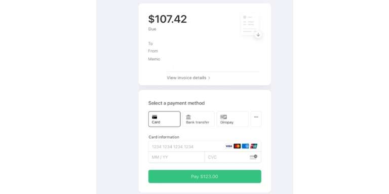 Stripe Online invoicing