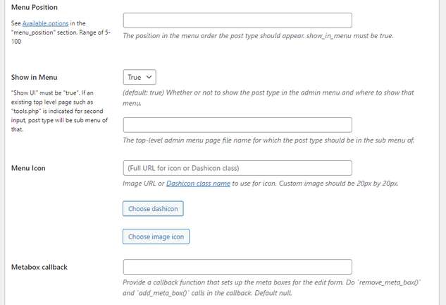 Adjust your custom post type’s settings 3