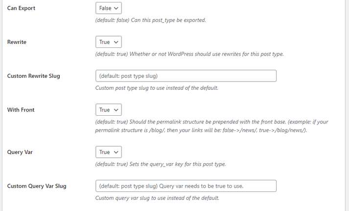 Adjust your custom post type’s settings 4