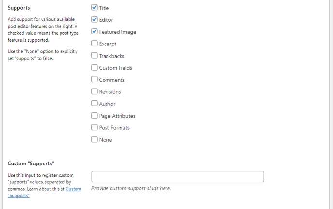 Adjust your custom post type’s settings 5