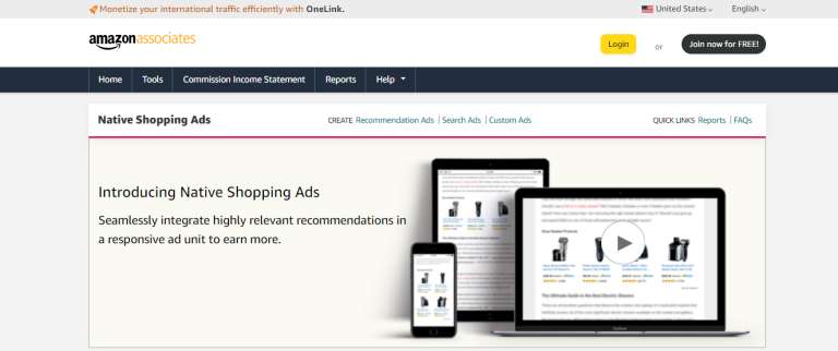 Amazon AssociatesNative Shopping Ads