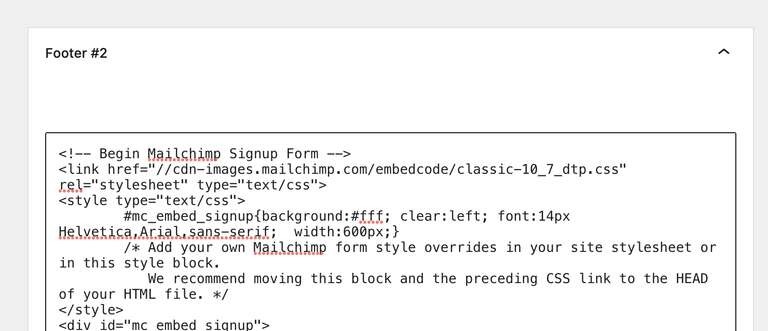 Adding a signup form to your website’s footer 8