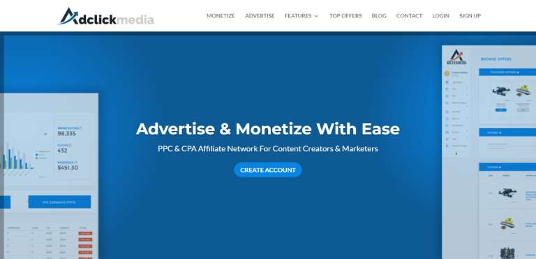 adclickmedia website homepage