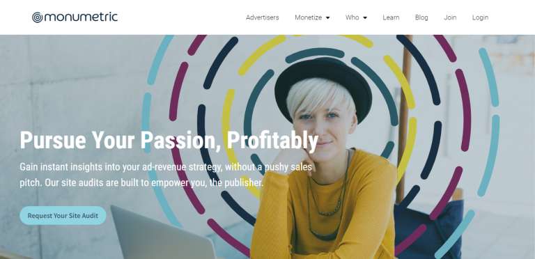 Monumetric website homepage
