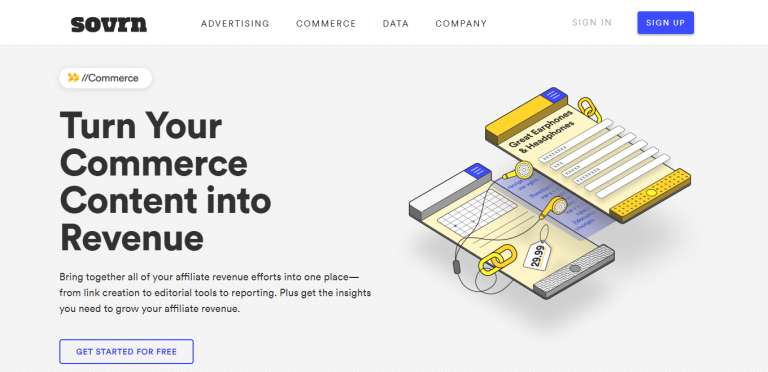 Sovrn //Commerce website homepage