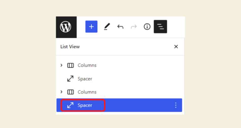 Add spacer block