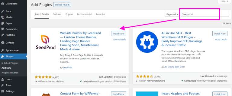install seedprod plugin