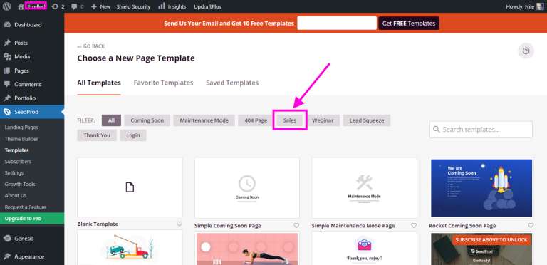 seedprod templates sales