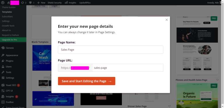 seedprod new page details