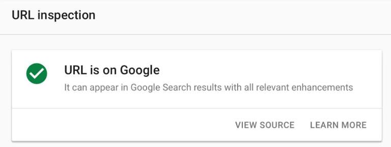 URL Inspection tool