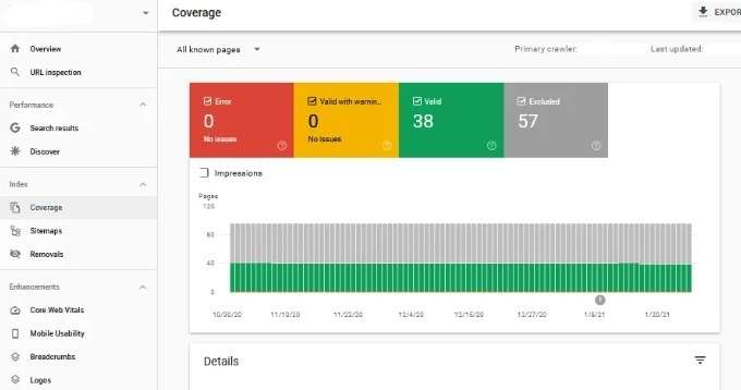 Google Search Console account