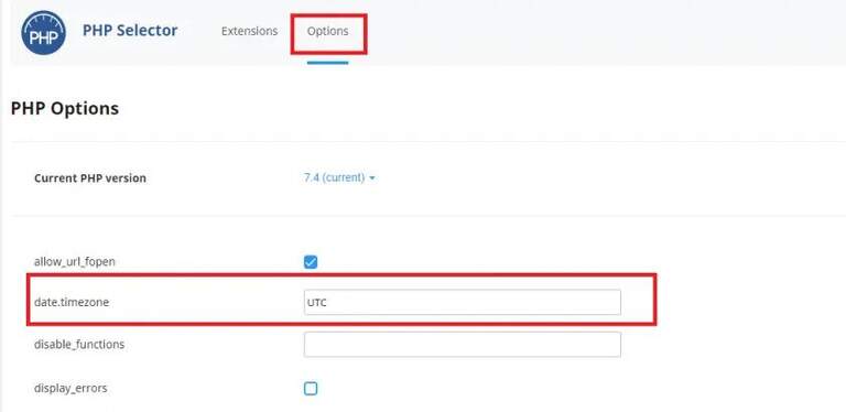 PHP Options
