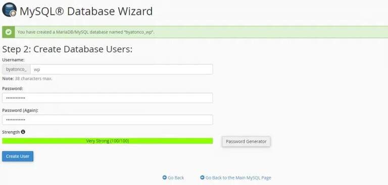 Creating My SQL Users