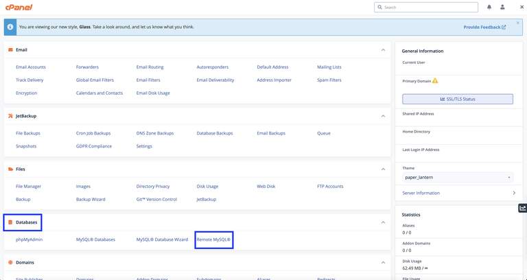 Using a MySQL Database Remotely with cPanel