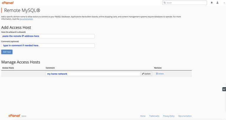 Remote MySQL Databas