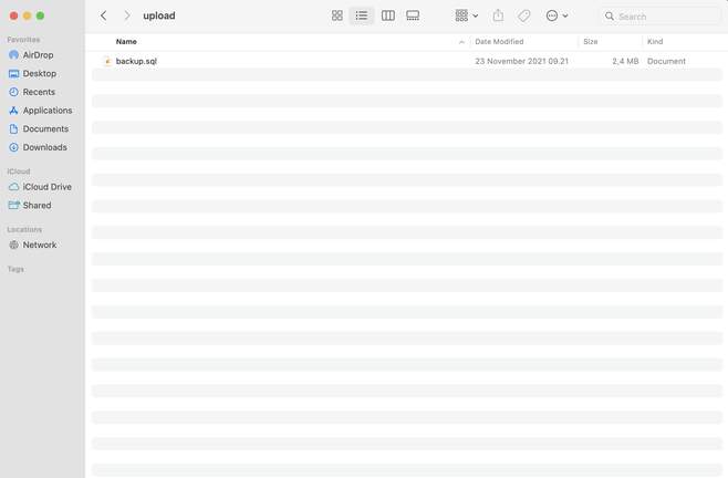 Prepare your SQL database file that you’d like to import