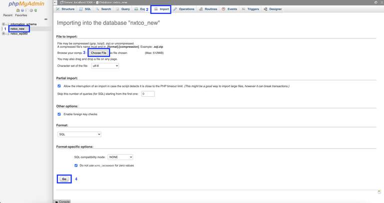 How to Export and Import My SQL Through php My Admin