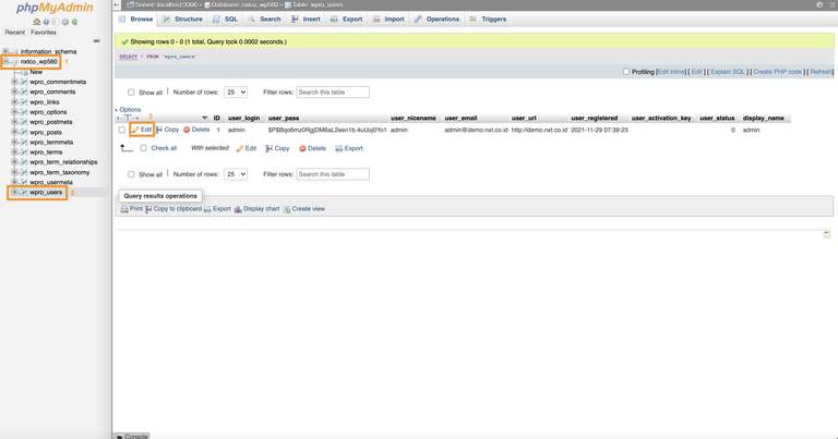 How to Reset WordPress Admin Password From phpMyAdmin2